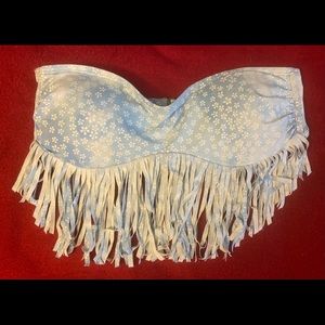 Abercrombie women’s Fringe Bandeau Bikini Top